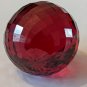 Unique Red Faceted Glass Sphere About 1.5" Diameter