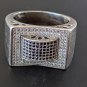 Vintage 925 Silver Black Diamond Pave Wide Band Size 9 Ring