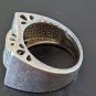 Vintage 925 Silver Black Diamond Pave Wide Band Size 9 Ring