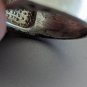 Vintage 925 Silver Black Diamond Pave Wide Band Size 9 Ring