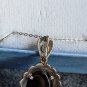 925 Sterling Vintage Onyx Marcasite Gem MOP Cameo Victorian Lady Pendant