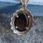 925 Sterling Vintage Onyx Marcasite Gem MOP Cameo Victorian Lady Pendant