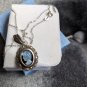 925 Sterling Vintage Onyx Marcasite Gem MOP Cameo Victorian Lady Pendant