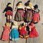 Vintage Eros International Dolls Collection TLC needed. 7" each Set of Eight