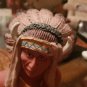 Ceramic Bisque Native American Indian Chief Bust with bull horns 5.5" by 4"