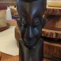 Original Kenyan Hand Carved African Woman Bust Head Ebony Wood Vintage