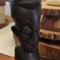 Original Kenyan Hand Carved African Woman Bust Head Ebony Wood Vintage