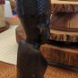 Original Kenyan Hand Carved African Woman Bust Head Ebony Wood Vintage