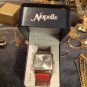Accutime Novelle Quartz Ladies Watch Red Band Large Face Japan Movement in box