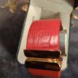 Accutime Novelle Quartz Ladies Watch Red Band Large Face Japan Movement in box