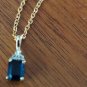 Classic Emerald Cut Blueish Tanzanite CZ Pendant
