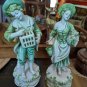 Vintage two MEISELMAN IMPORTS Porcelain Signed Figurines Crackle Finish boy/girl