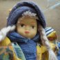Collectible 5.5" Vintage Soft Body Doll Porcelain Face Twine Braids