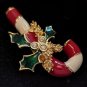 Vintage 1988 Avon Holiday Candy Cane Pin Brooch - New in Box - 1.75" T x 1.25" W