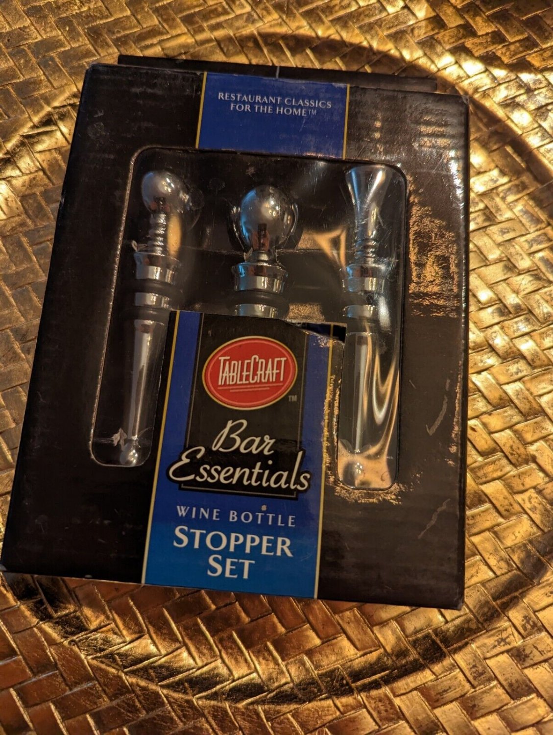 Tablecraft Bar Essentials Wine bottle stopper set of 3 Chrome Metal