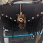 Small Leather Black Ladies Purse With W Insignia