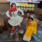 Vintage Barclay 2.5" Cast Iron&Acirc;&nbsp;Ice Skating Lady and Downhill Sliding Figurines