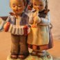 Hummel Figurine-BIRTHDAY SERENADE-#218- TMK4-Boy w/accordion-Girl w/horn Geobel
