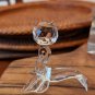 Glass Seal With Faceted Crystal Ball Ornament