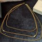 1970s Avon 3 Strand Gold Tone Mother of Pearl Beads accented Necklace