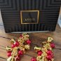 Vtg Avon Ring In The Holidays Pierced Earrings W Surgical Steel Posts
