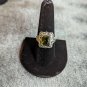 Green Peridot Emerald Cut Centered  Stone, 925 Sterling Silver Ring, Size 8.75