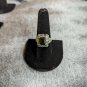 Green Peridot Emerald Cut Centered  Stone, 925 Sterling Silver Ring, Size 8.75