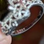 Green Peridot Emerald Cut Centered  Stone, 925 Sterling Silver Ring, Size 8.75