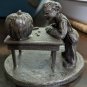 Pewter Figure Boy Carving a Pumpkin F. Robert Drury International Pewter