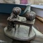 Pewter Figure Boy Carving a Pumpkin F. Robert Drury International Pewter