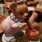 Homco Circus Bear Clown Figurine w Seal on Ball made in Taiwan