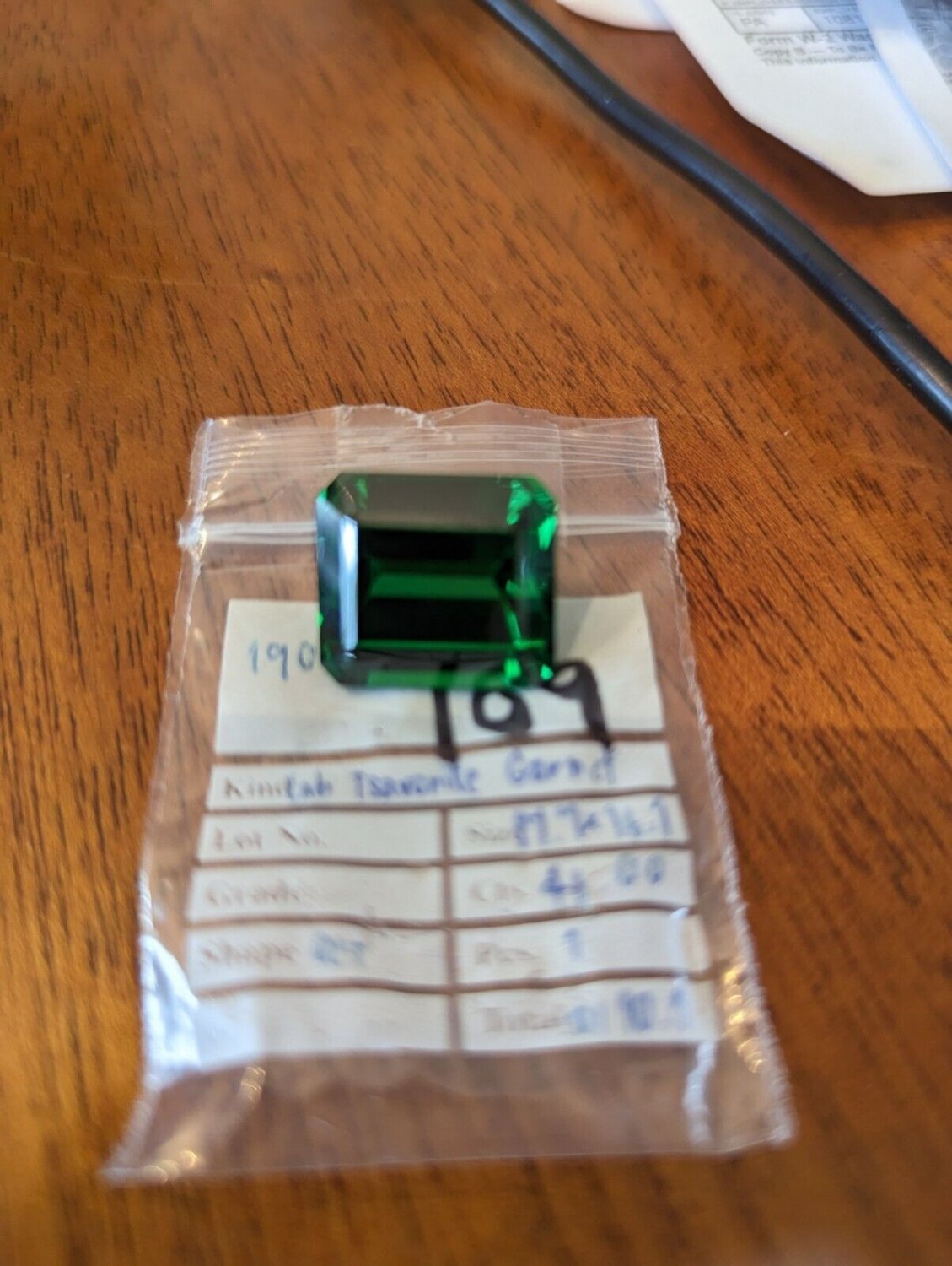 Squarish Em Cut Shaped Lab Tsavorite Garnet Loose Gem 41.01 Cts 17.7x16.9 mm