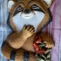 Red Panda with Roses Wall Decoration Hard Plastic