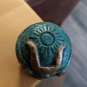 Mayan Green Carved Stone Head Art , 3.5"