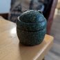 Mayan Green Carved Stone Head Art , 3.5"
