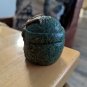 Mayan Green Carved Stone Head Art , 3.5"
