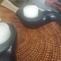 Crate & Barrel Black Golden Tail Bird Candel Holder Set of Four