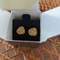 Vintage AVON Center White Rhinestone Knot Pierced Earrings In Original Box