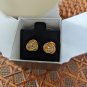 Vintage AVON Center White Rhinestone Knot Pierced Earrings In Original Box