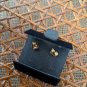 Vintage AVON Center White Rhinestone Knot Pierced Earrings In Original Box
