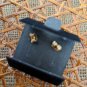 Vintage AVON Center White Rhinestone Knot Pierced Earrings In Original Box