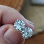 925 Silver YGI In Stud Earrings Approx 0.60 Cts cz Each