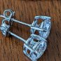 925 Silver YGI In Stud Earrings Approx 0.60 Cts cz Each