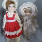 vintage porcelain victorian dolls pair of two