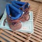 Homespun N' Blue Doll Hiking Boots, Brown and Blue , 2.8" sole length