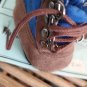 Homespun N' Blue Doll Hiking Boots, Brown and Blue , 2.8" sole length