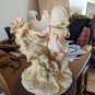 The Mirella Collection Angels Boy And Girl Surrounded By Flowers 10" Planter On