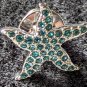 Swarovski Signed STAR FISH Tie Tack Tac Lapel Pin Retired Blue Pave