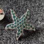 Swarovski Signed STAR FISH Tie Tack Tac Lapel Pin Retired Blue Pave