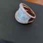 925 Sterling Silver CN FZN Cz Pave Ring size 8